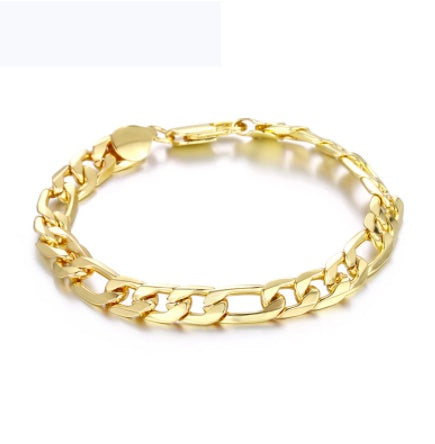 8 Inches Curb Cuban Chain Gold Color Bracelets