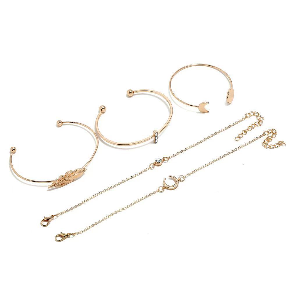 Set Of 5 Geometric Round Bracelets