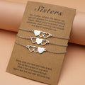 Love Heart Charms Chain Bracelets 3 Pack